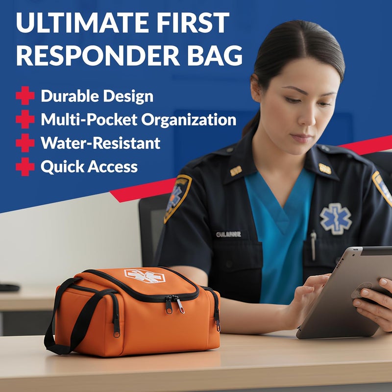 Dixie Ems Dixigear Empty First Responder II Bag 10.5" x 5" x 8" - Orange - Image 3